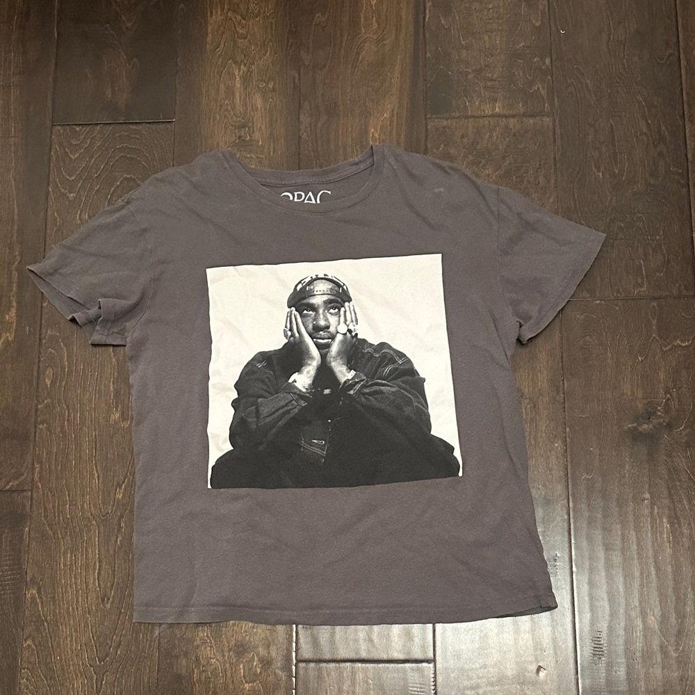2Pac Graphic Charcoal T-Shirt